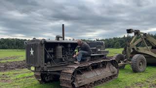 Starting a 1940s WWII Caterpillar D8 Crawler Tractor