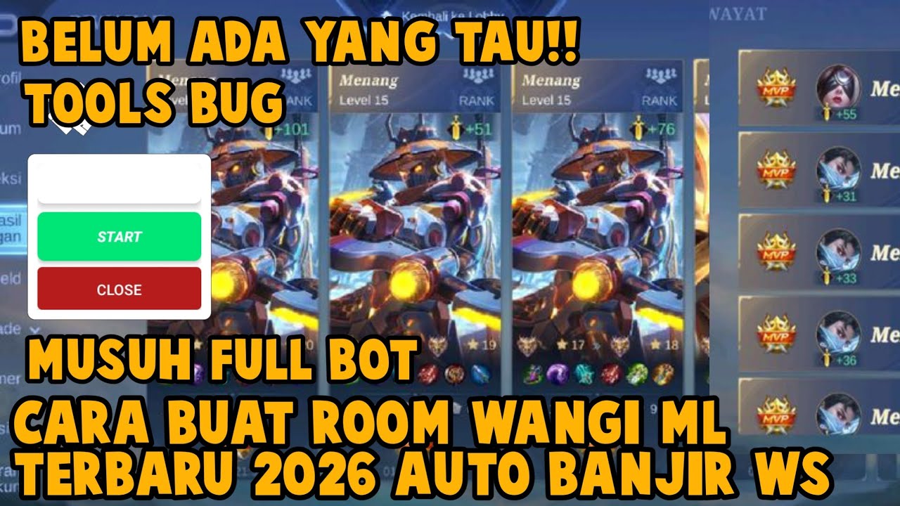 CARA BUAT ROOM WANGI ML | RW ML TERBARU SEASON 39| MUSUH AUTO BOT | WIN STREAK 