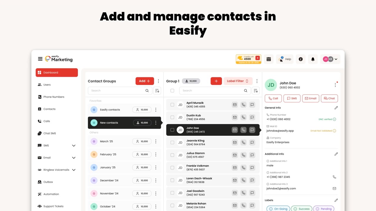 How to Import and Manage Contacts in Easify | Easify Marketing ...