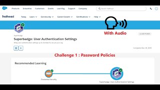 Password Policies | Superbadge: User Authentication Settings | Trailhead | Salesforce | Internship