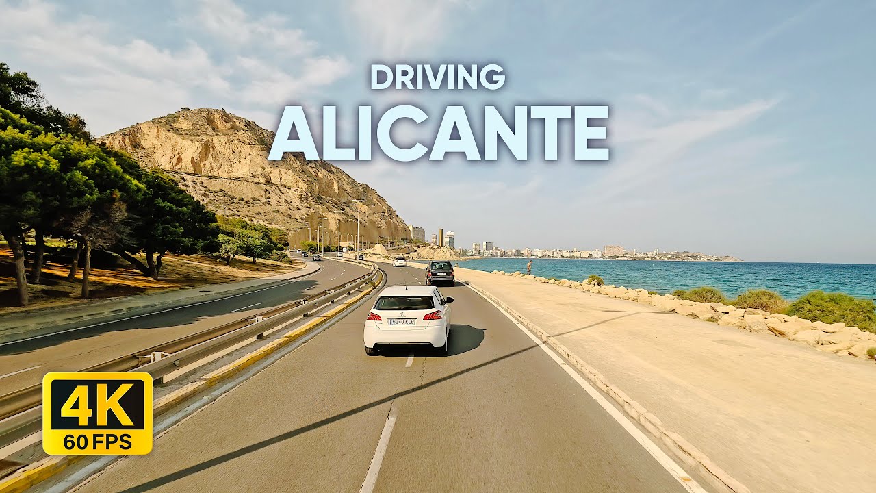 4K Живописная дорога из Аликанте на пляж Сан Хуан, Испания. House Mix 2025
