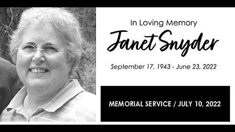 Janet Snyder Memorial Service