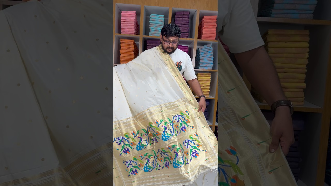 Peacock Pallu & Gold Zari Border Paithani Silk Saree