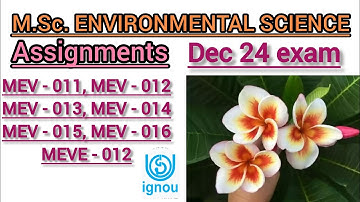 Assignments for Dec 24 Exams | MEV | MSCENV |