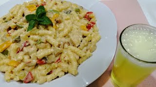 How to make the most delicious pasta with white sauce|| طريقة عمل ألذ معكرونه بالصوص الأبيض