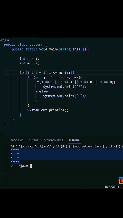 Hollow Rectangle Pattern Printing Java Main | Hollow Rectangle Pattern ...
