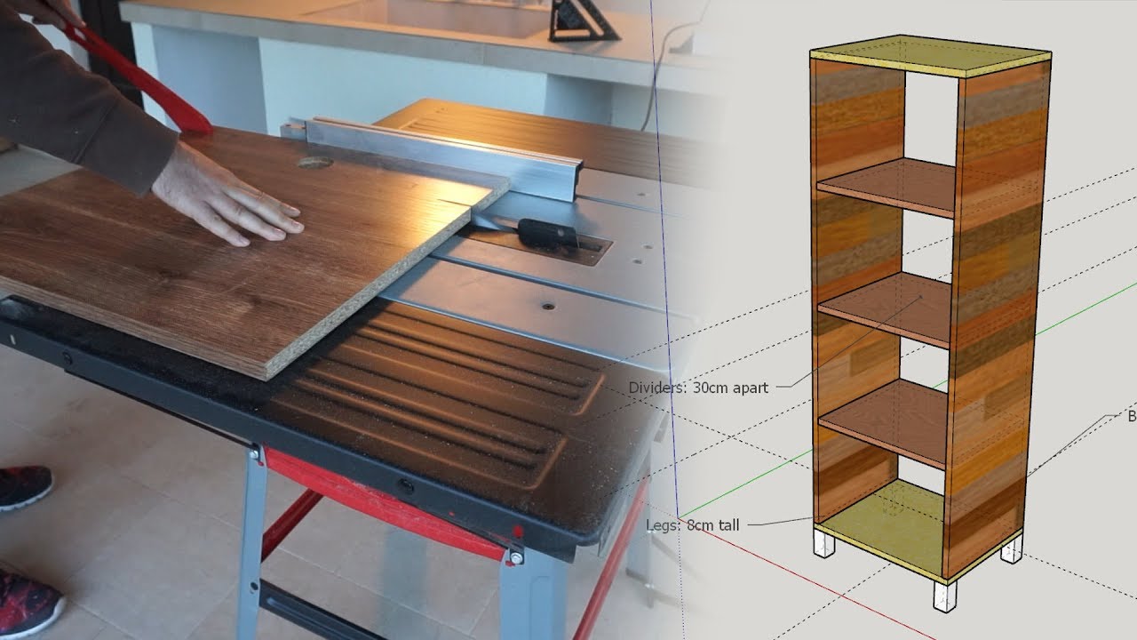 Making a storage cabinet out of particle board (also, new table saw!) 
