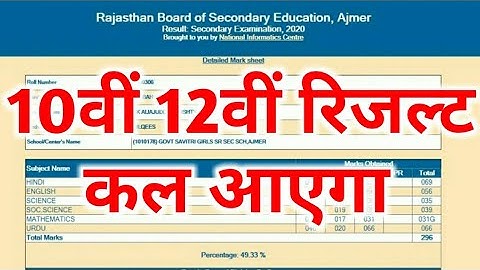 RBSE Class 10th & 12th Result 2022 | Rajasthan Board 10th Result Date 2022 | RBSE 12th Result 2022