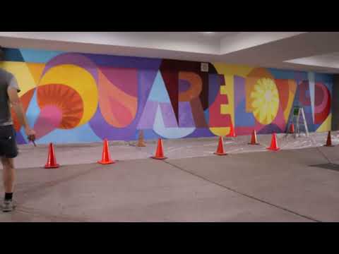 Girl Scout Mural - You Are Loved time lapse (Day 1 to done)