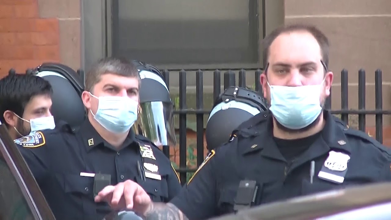 cops outside 88th precinct, Brooklyn, June 8th, 2020