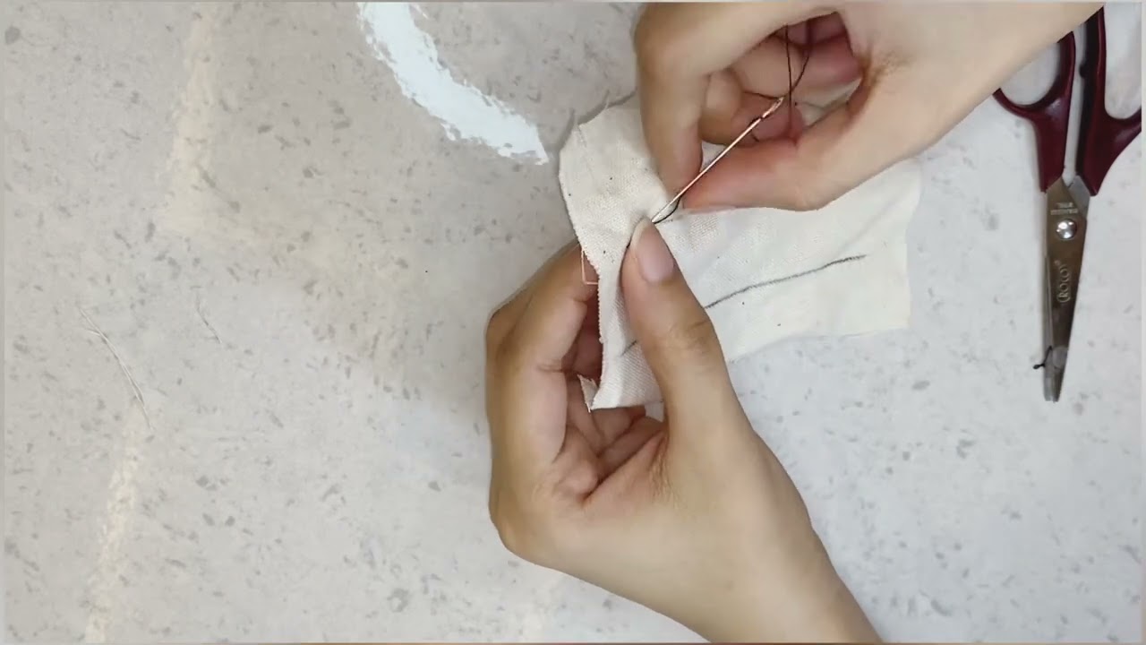 غرزة النباته _ سلسلة الخياطة اليدوية _ اساسيات الخياطة للمبتدئين