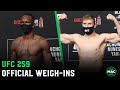 UFC 259 Official Weigh-Ins: Israel Adesanya vs. Jan Blachowicz Main Card