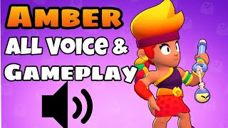 AMBER Brawl Stars All Voice Lines \& Gameplay - New Brawler Amber