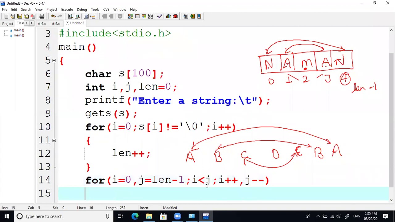 String Palindrome String C language YouTube