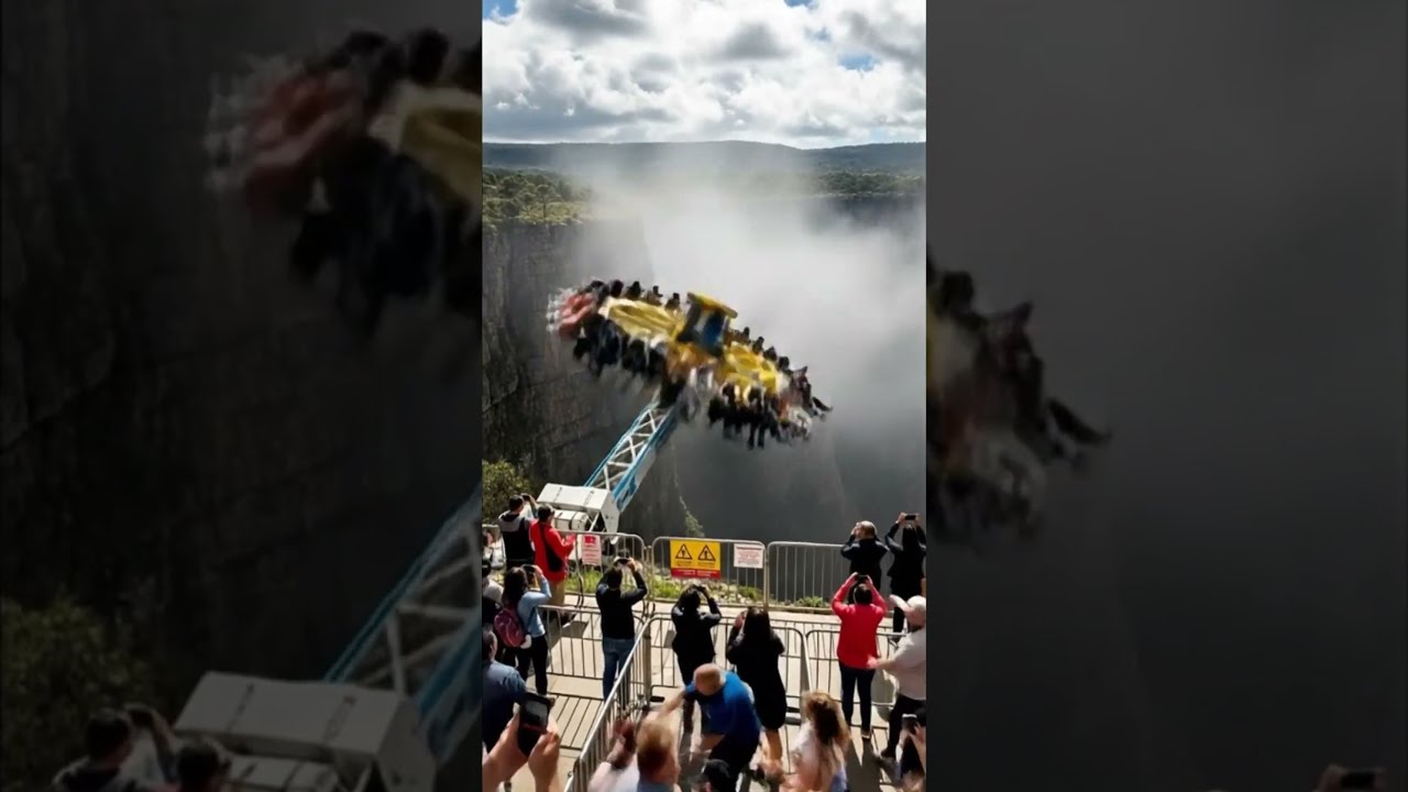 Cliff Swing SNAPS Mid Air Tourists Scream As It Falls Into The Abyss Shorts