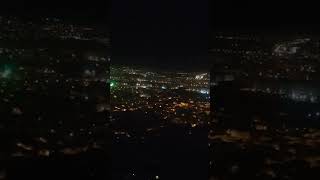 Tunisair takes off from Tunis-Carthage International Airport at nightإقلاع الخطوط التونسية ليلا