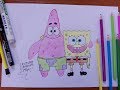 تعلم رسم سبونج بوب وبسيط معاً خطوة بخطوة للأطفال|How to draw Sponge Bob & patrick step by step