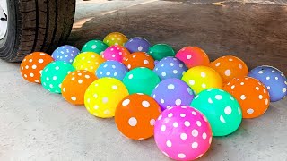 Crushing cruenchy and soft things with car | EXPERIMENT Car vs Colorful Balloons | Car crushing asmr