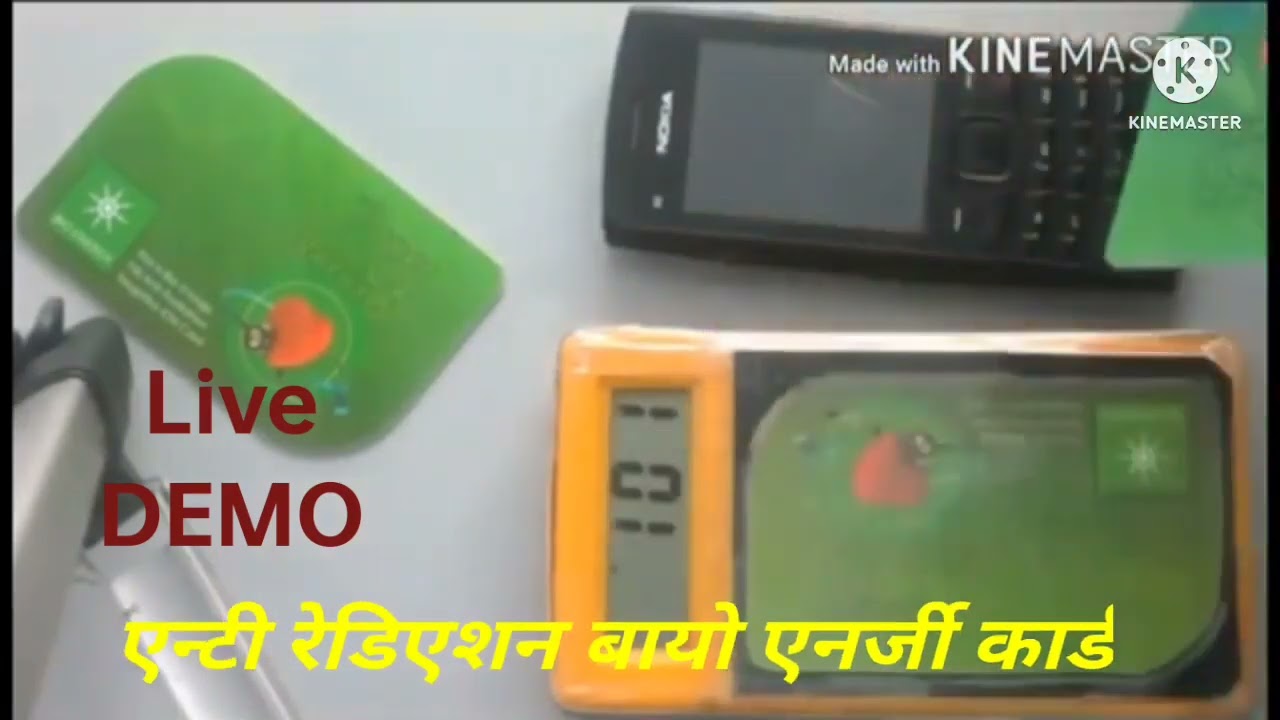 Multi purpose Anti Radiation Bio Energy Card live Demo with Radiation Detector