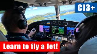 CJ3+ Caribbean Flight: Low Overcast Departure, Stunning Arrival | Learn to Fly a Jet!