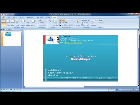 Tutorial powerpoint 2007 Cara membuat desain kartu nama  