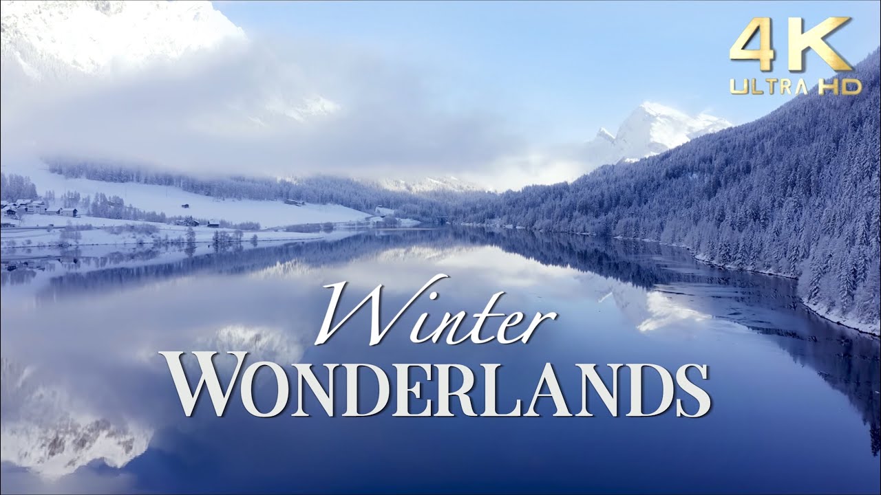 Enchanting Winter Wonderlands  4K Snowy Winter Scenery with Beautiful Piano Music