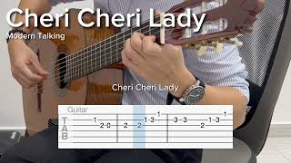 Video thumbnail of "Cheri Cheri Lady - Modern Talking (EASY Guitar Tab)"