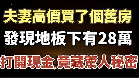 夫妻俩花高价买了二手房，发现地板下藏有28万，打开现金 ，竟藏着惊人的秘密！#中老年心语 #养老 #幸福人生 #晚年幸福 #为人处世#读书 - 天天要闻