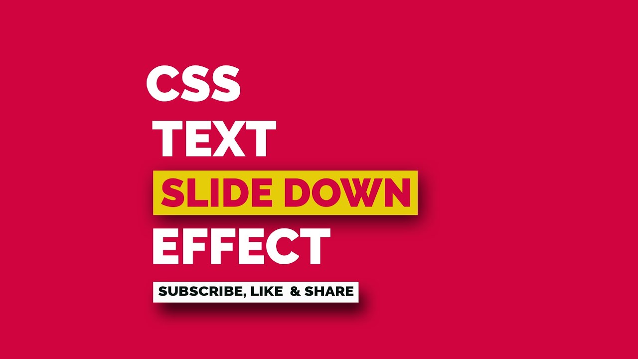 Slide Down Text Animation HTML CSS | CSS text animation | Sliding down text  animation in CSS - YouTube