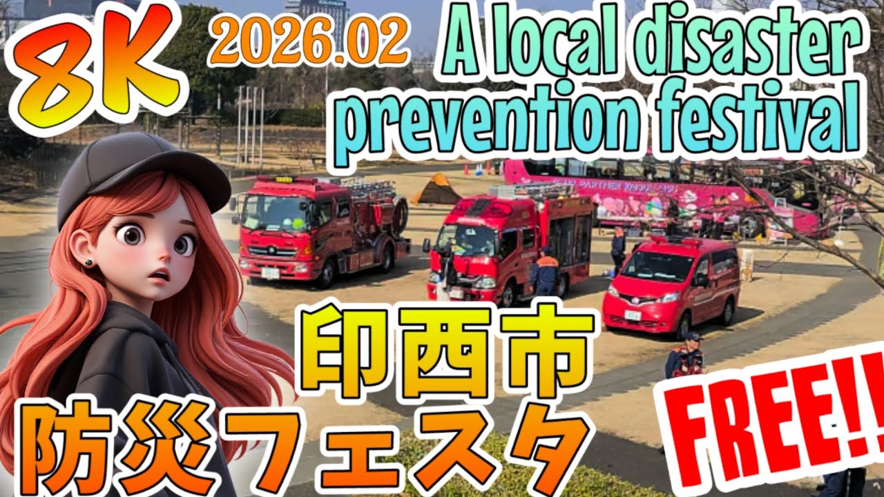 【8K】1️⃣探検!!🇯🇵A local disaster prevention festival🚒印西市防災フェスタ👯千葉県印西市花の丘公園