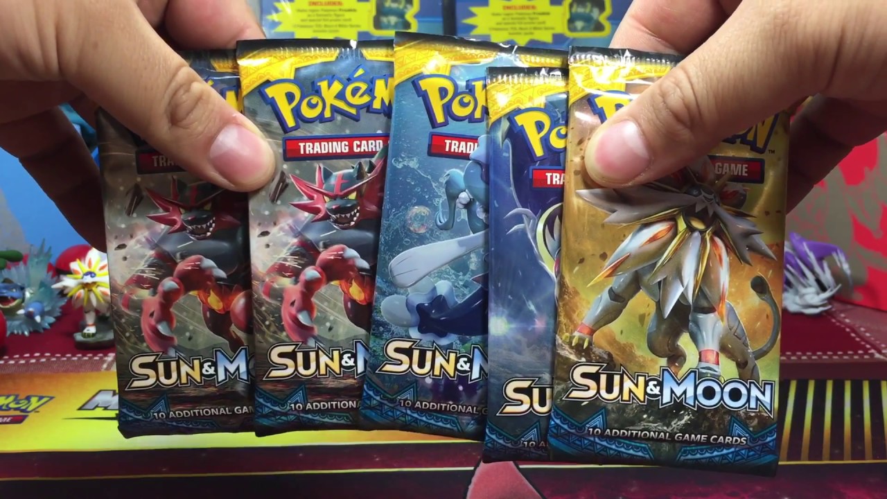 Opening Sun and Moon Booster Packs - Pokemon TCG - 5 Booster Packs ...