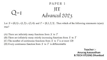 JEE Advanced 2023 Math Paper 1 (Q 1) solution | IIT JEE Maths | #jeeadvanced2023  #projecteducation