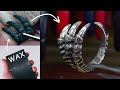 Making silver eagle claw ring mens jewelrywax carving