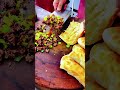 Filling toasted bread with seasoned meat preparation