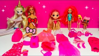 HER ŞEY PEMBE KIYAFET YARIŞMASI FARKLI RENK BULAN ELENİR - Barbie Elsa Chelsea LOL Bebek Polly