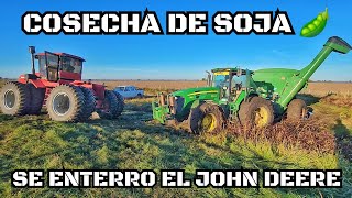 TRILLA de SOJA, CINCHANDO el JOHN DEERE ENTERRADO con un MACROSA + CAMBIO de LOTE