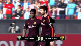 Malaga vs barcelona | la liga 10 march 2018 gameplay