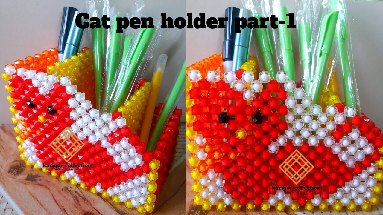 পুতির বিড়াল কলমদানি পার্ট -১//BEADED CAT PEN HOLDER PART-1//putir kaj