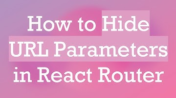 How to Hide URL Parameters in React Router
