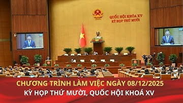 Kỳ họp thứ Mười, Quốc hội Khóa XV: Chương trình làm việc ngày 08/12