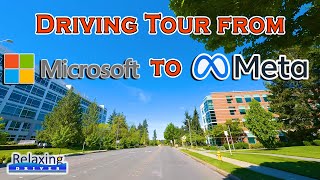 Driving Tour from Microsoft to Meta Campus - Redmond & Bellevue, WA | Relaxing Drives