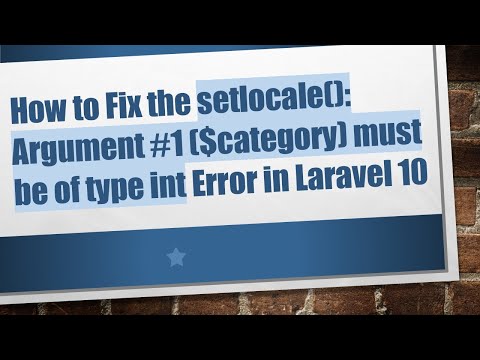 How to Fix the setlocale(): Argument # 1 ($category) must be of type int Error in Laravel 10