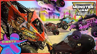 Monster Jam CRAZY Racing, Freestyle, Crashes, & High Speed Jumps #8 | GRAVE DIGGER | Steel Titans 2