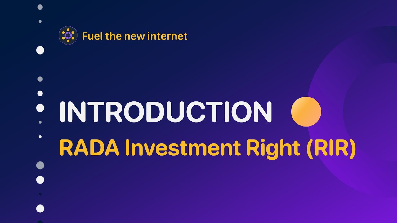 RADA Investment Right (RIR) Introduction | RADA TV