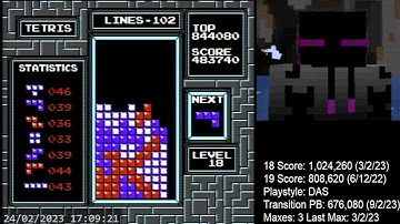 NEW LEVEL 18 START PB 1,112,480 - NES TETRIS [NTSC]