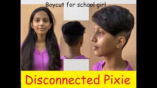 Skin fade Pixiecut for School girl | Hairdonation | Very Short haircut | Napeshave | Razorshave