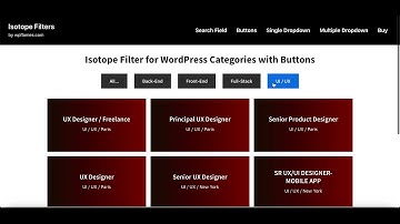 Isotope Filter for WordPress Categories with Buttons