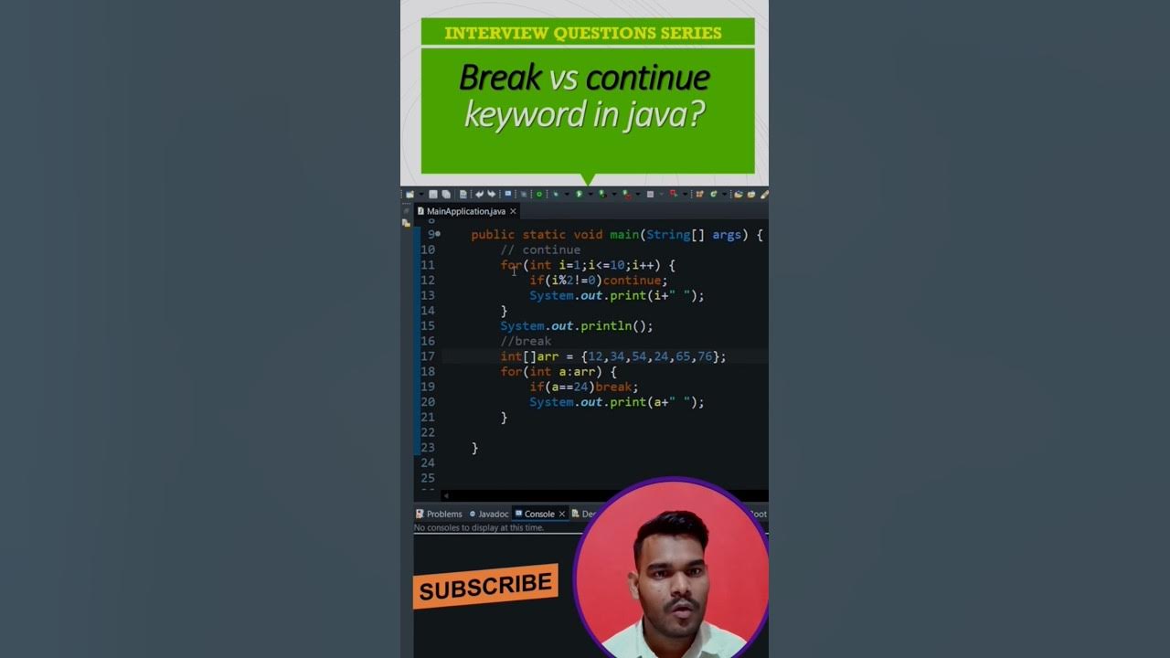 Difference between break and continue in java #coding #java #interview ...