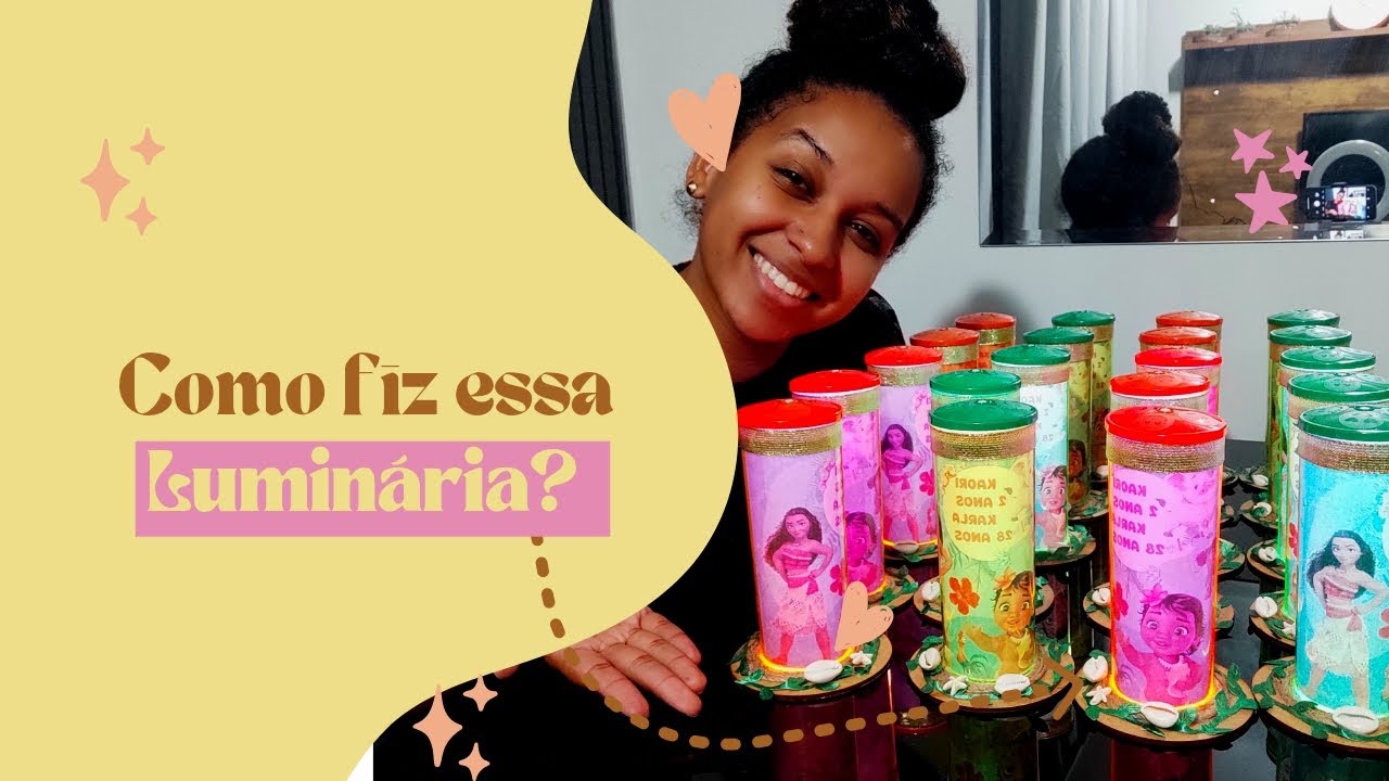 Como fiz essa luminária de centro de mesa para aniversário? Mostrei tudo!