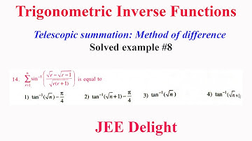 ITF| Telescopic summation| Method of difference| Solved example #8 (details in description)